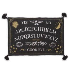 NWT THRO by Marlo Lorenz Octavia Ouija Board Throw Rug. Black/White. 27" x 45"
